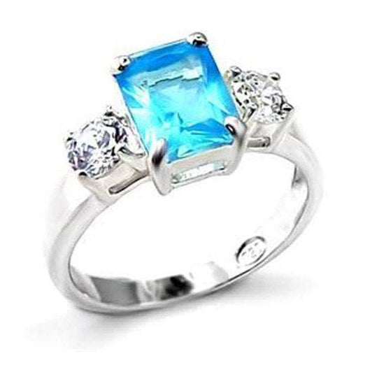 VacationGrabs 925 Sterling Silver Blue Gemstone Ring