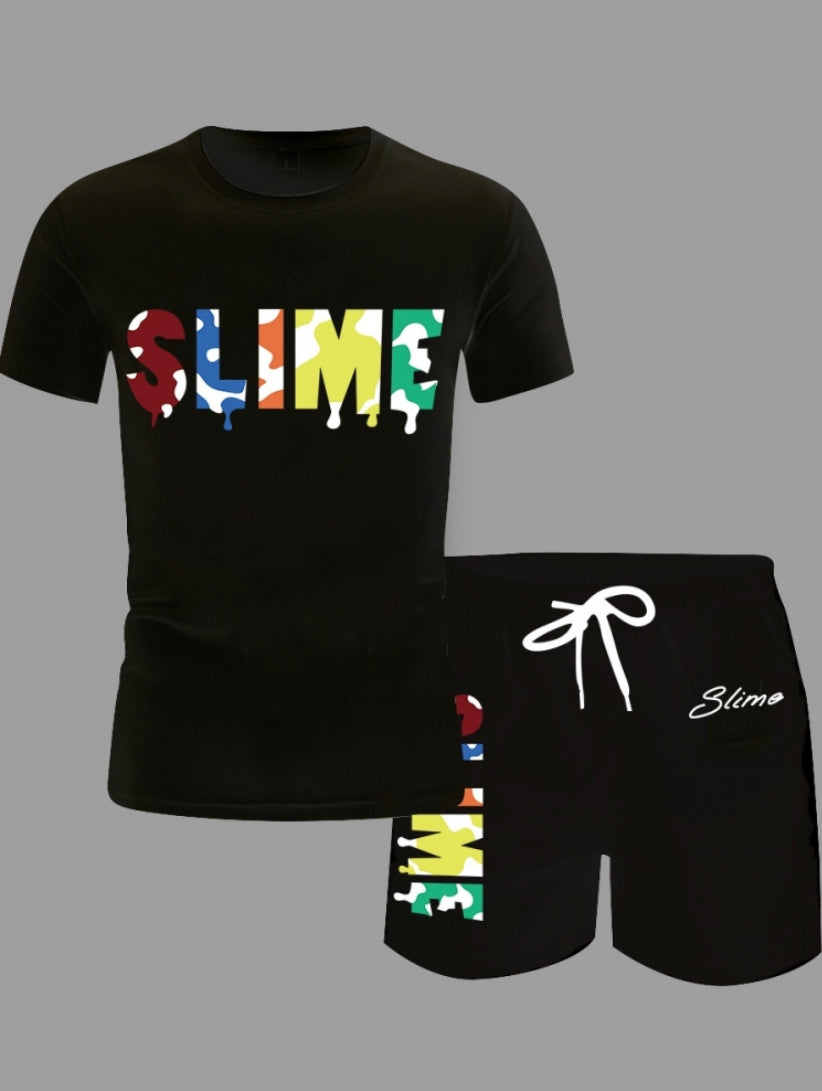 Letter print Short set