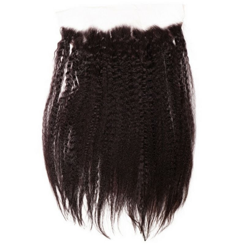 Kinky Straight 13x4 Transparent Lace Human Hair Frontal