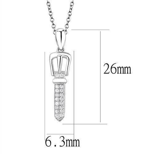 Chain Necklace Pendant 3W1381 - Rhodium 925 Sterling Silver
