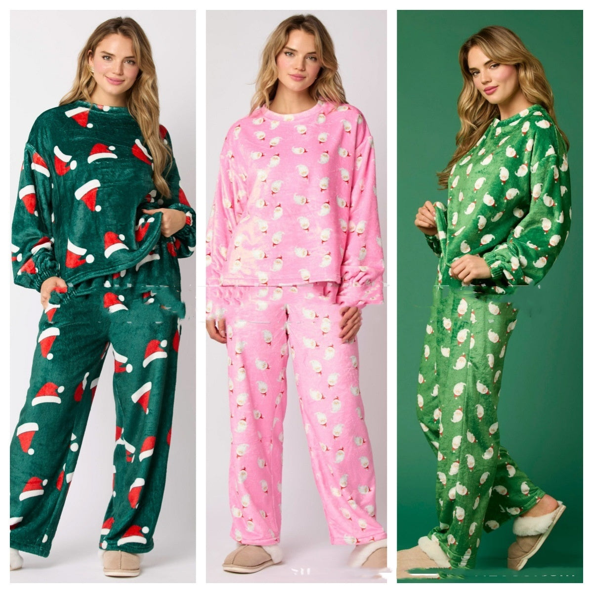 2024 Women's Santa Flannel Pajama Set
