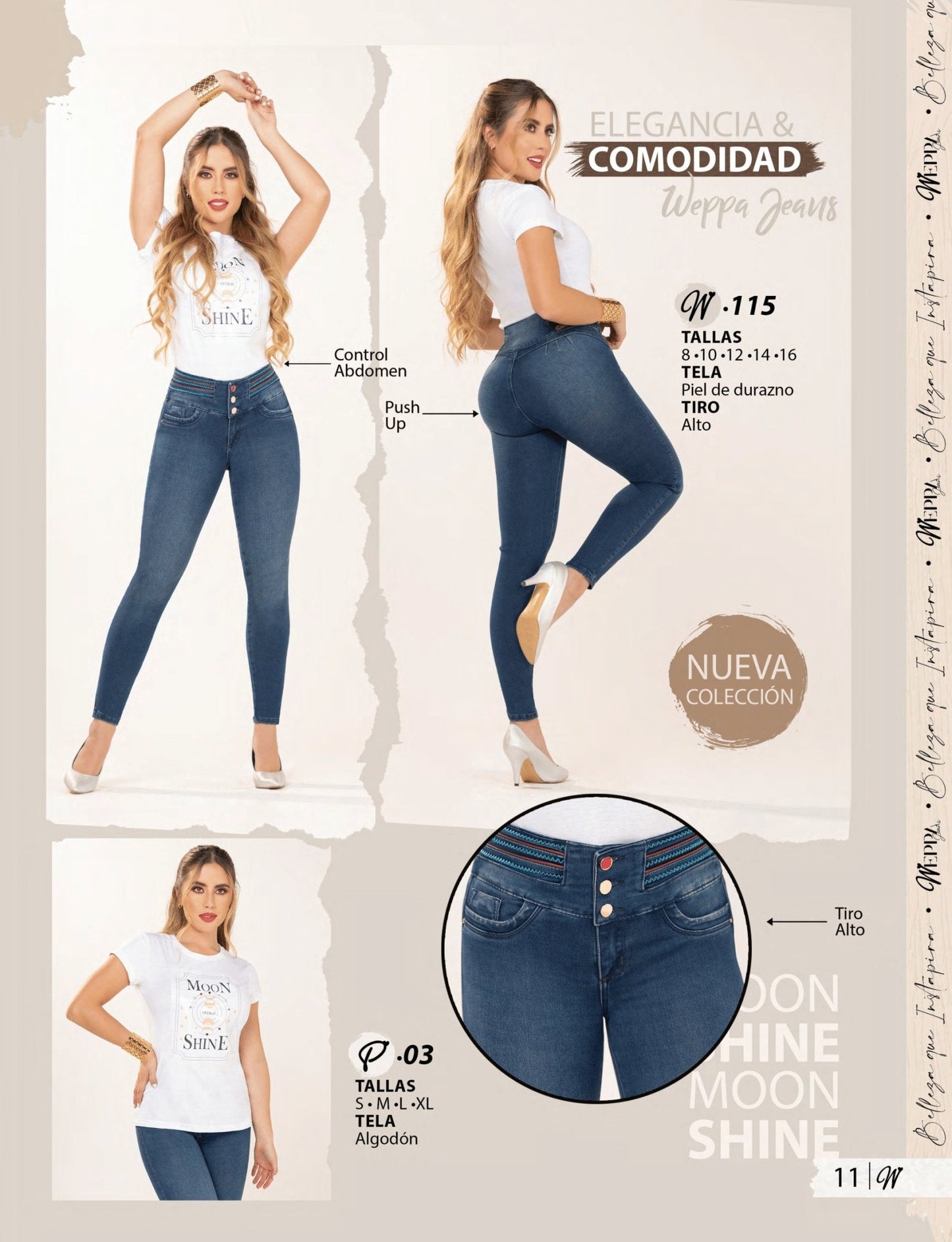 W-115 100% Authentic Colombian Push Up Jeans