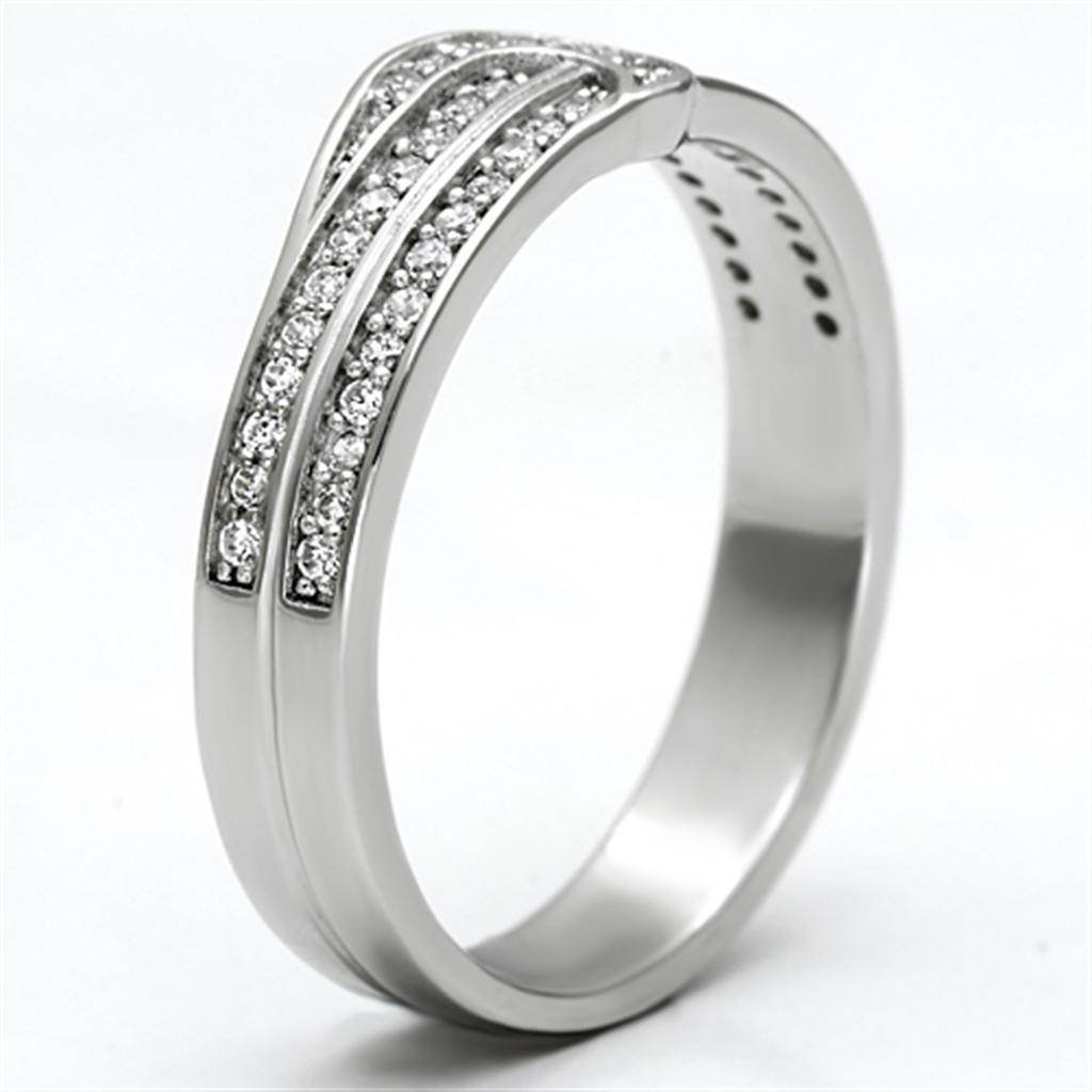 Women's Rings - TS091 - Rhodium 925 Sterling Silver Ring