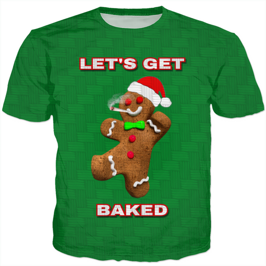 Let's Get Baked Gingerbread Man Christmas T-Shirt