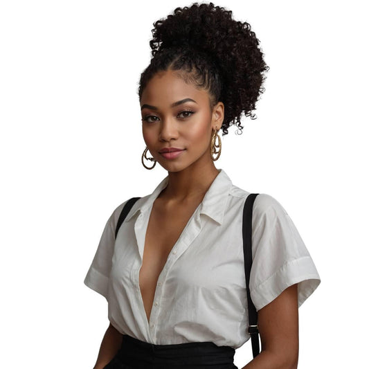 Jerry Curl 100% Human Hair Ponytail Extension