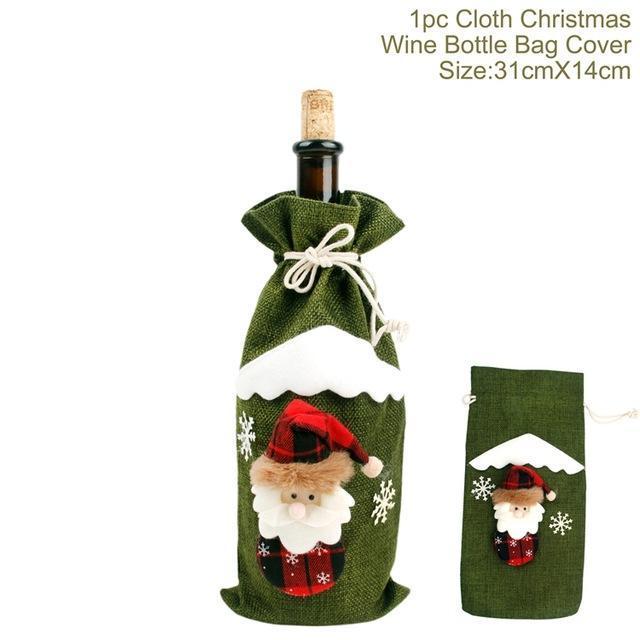 Christmas Wine Bottle Socks Decor