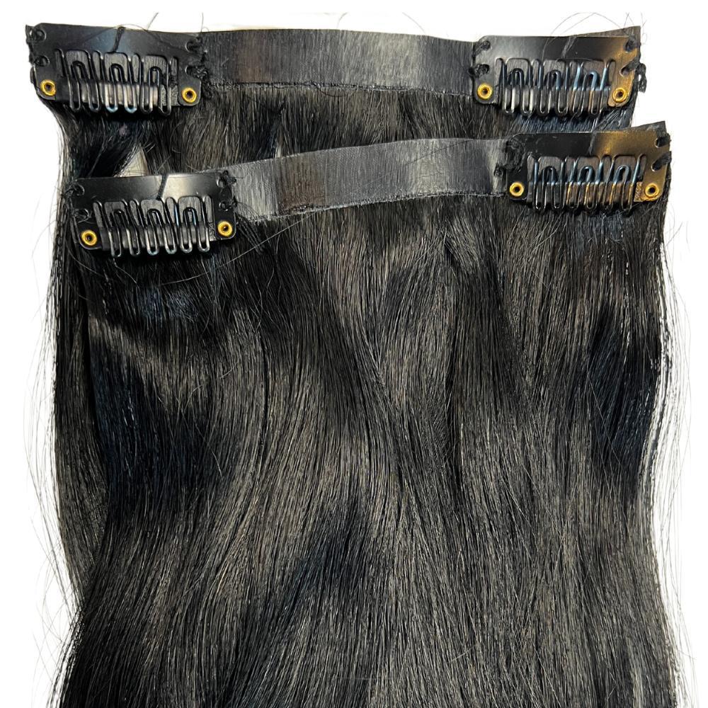 Jet Black Seamless Clip-In 100% Human Hair Extensions