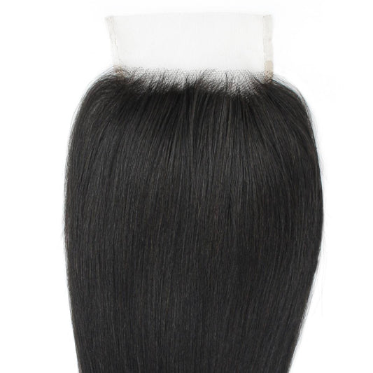 Yaki Straight 4x4 Transparent Lace Human Hair Closure