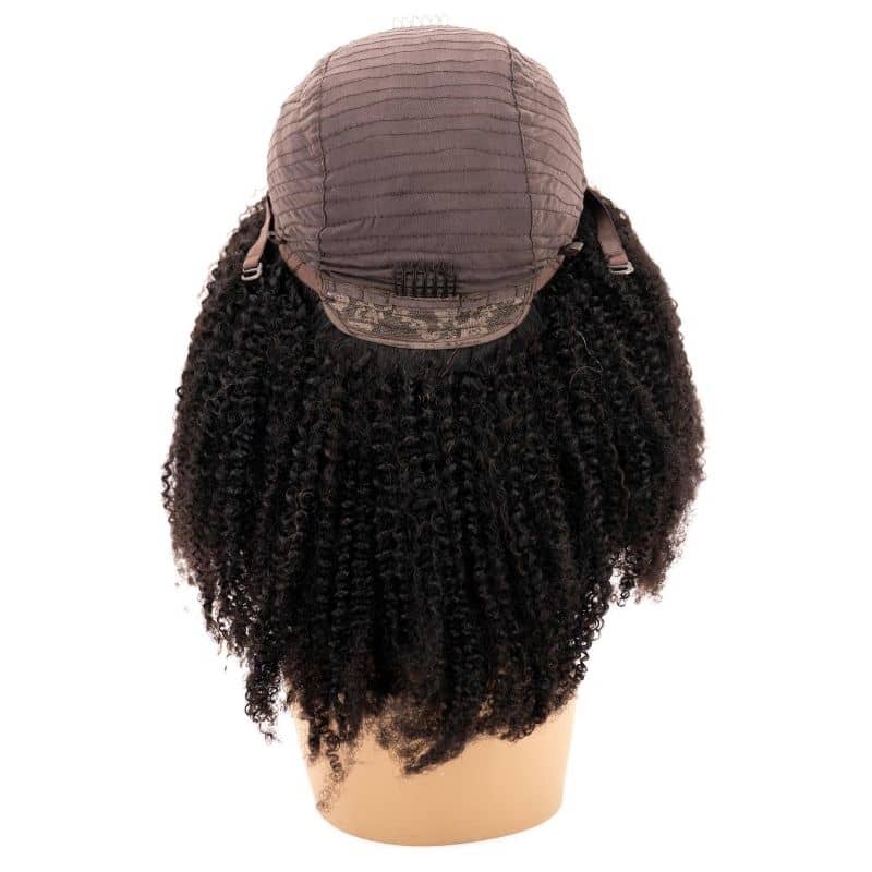 Afro Kinky Curly 4x4 Transparent Lace 100% Human Hair Closure Wig