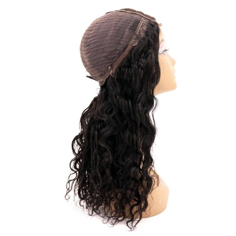 Beach Wave 4x4 Transparent Lace 100% Human Hair Closure Wig
