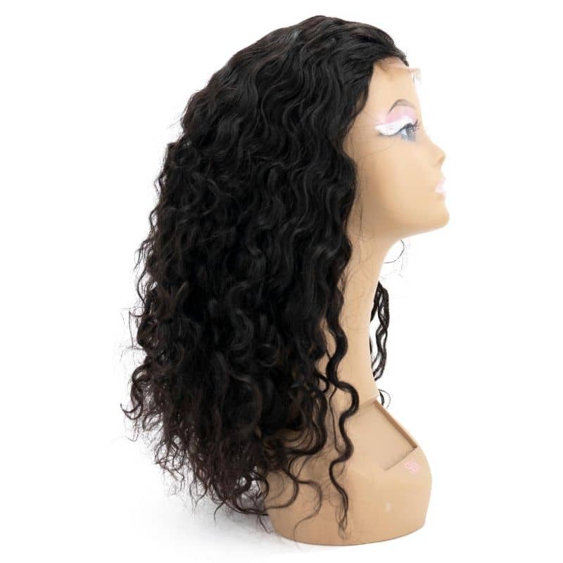 Messy Curl 4x4 Transparent Lace 100% Human Hair Closure Wig