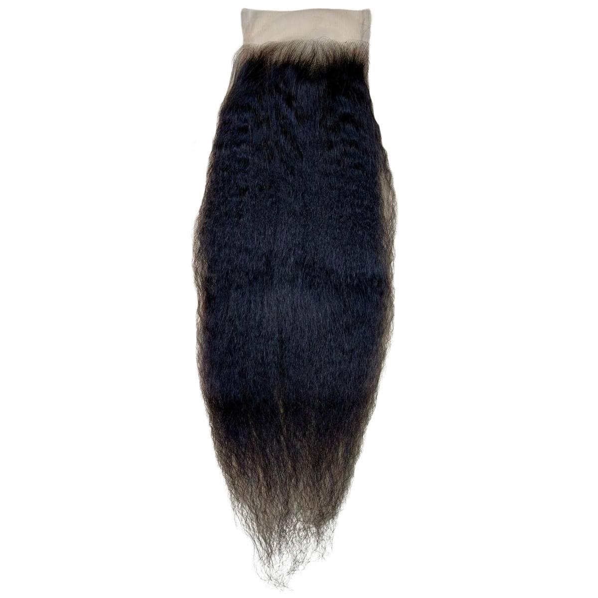 Kinky Straight 4x4 Transparent Lace Human Hair Closure