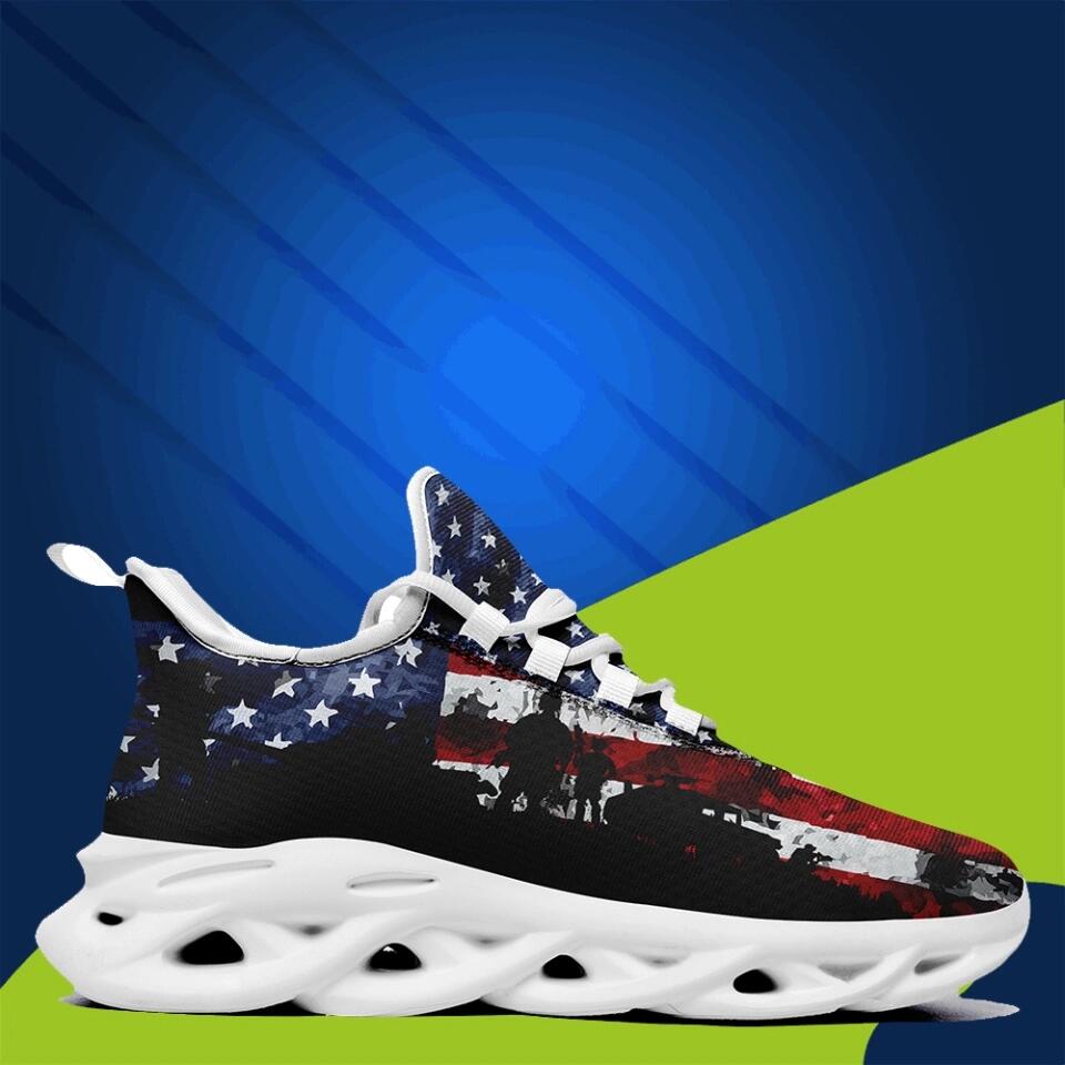 MaxSoul-B03013 Custom Max Soul American Flag, USA Flag Sneakers Max Soul, Shoes, Printed Shoes