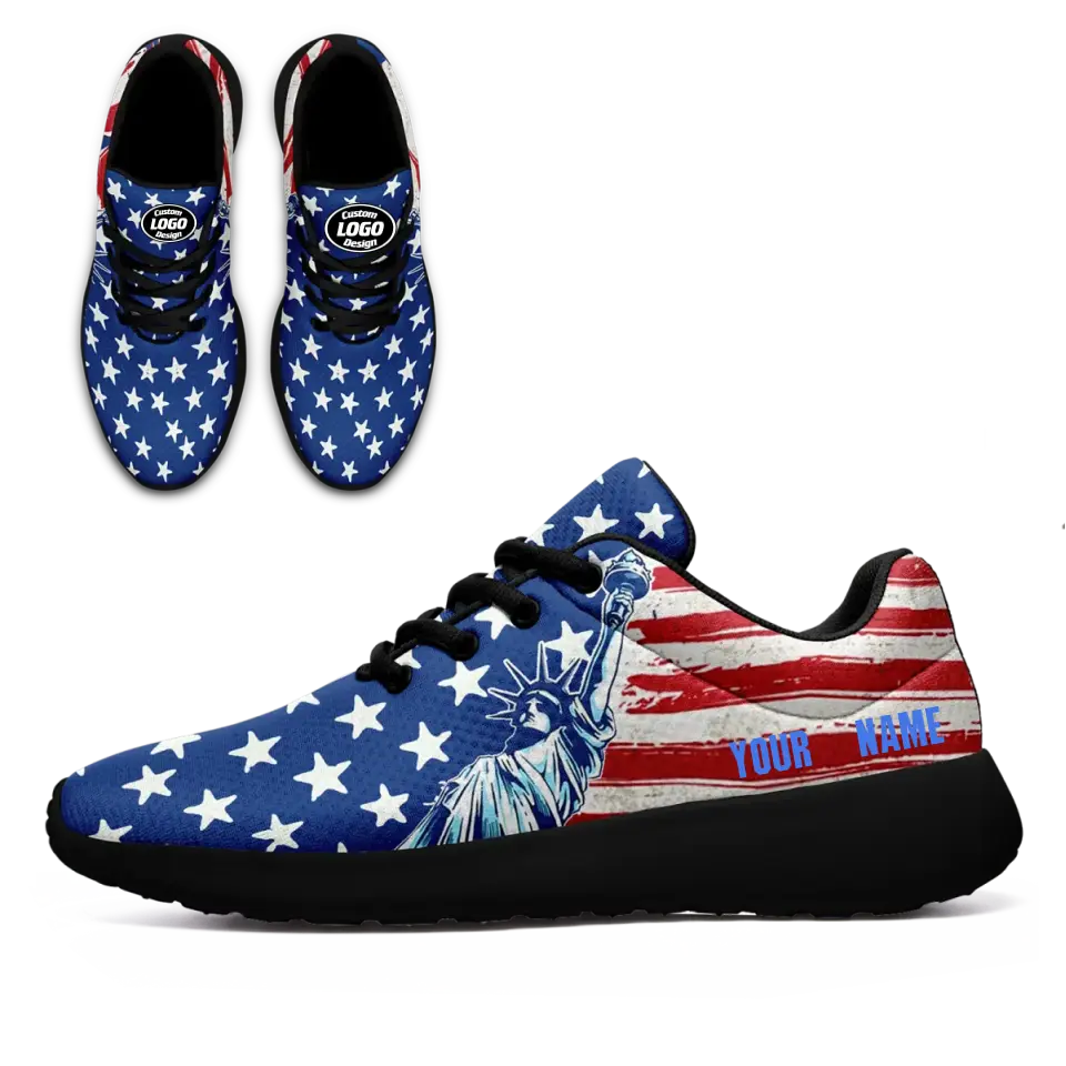 Personalized Independence Day Sneakers, Custom Patriotic Shoes, Unique Gift