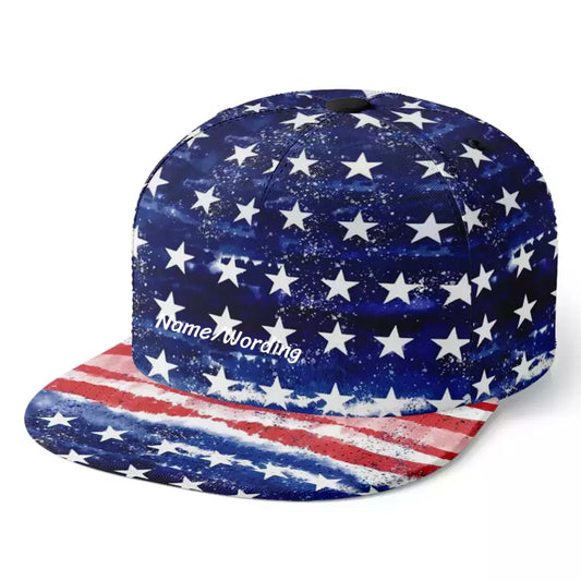 Personalized Flag Hat, Custom Patriotic Hat, Adjustable and patriotic Cap
