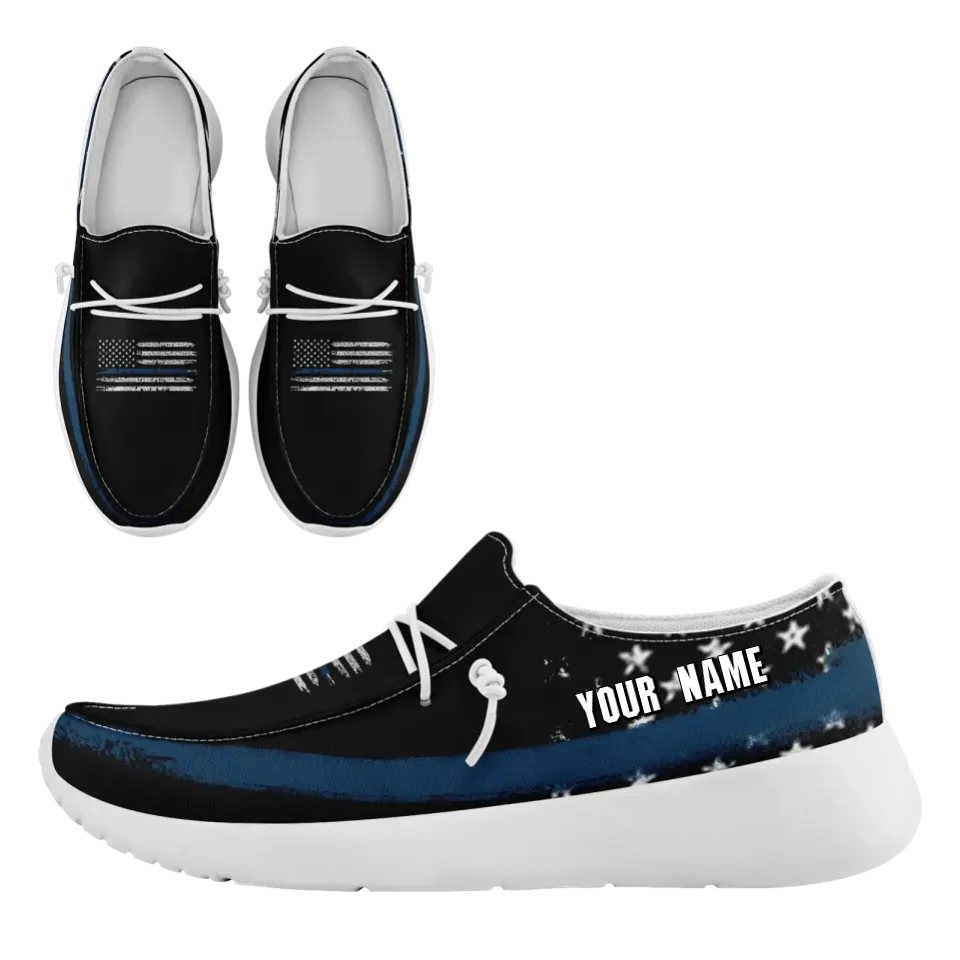 Personalized  America Flag Sneakers, Custom Patriotic Loafer Shoes,  Canvas Slip On Shoes,FN018-24020303-2w