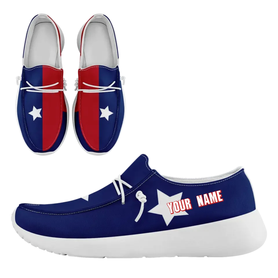 Personalized  America Flag Sneakers, Custom Patriotic Loafer Shoes,  Canvas Slip On Shoes,
FN018-24020303-5w