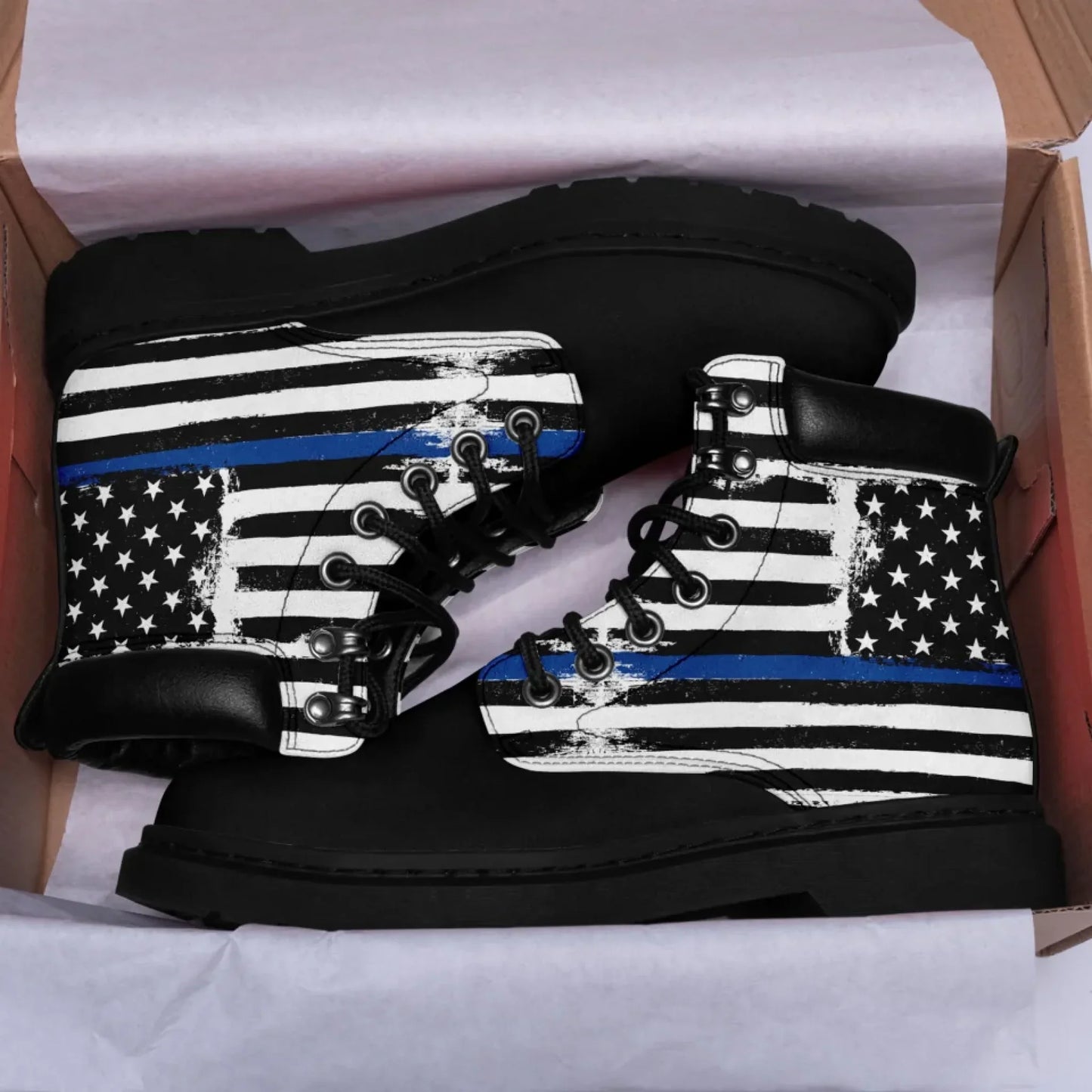 Personalized USA Flag Boots, Custom Patriotic Boots, Stylish and Comfortable Unisex Boots