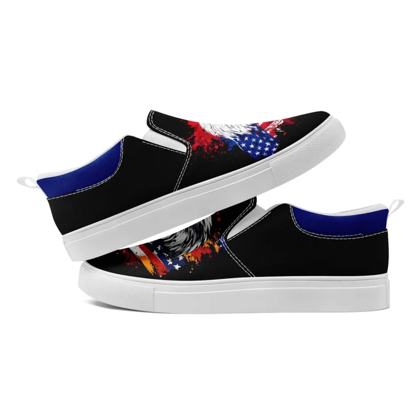 Personalized Patriotic Sneakers, Custom US Flag Shoes, Pride Flag Slip On Shoes