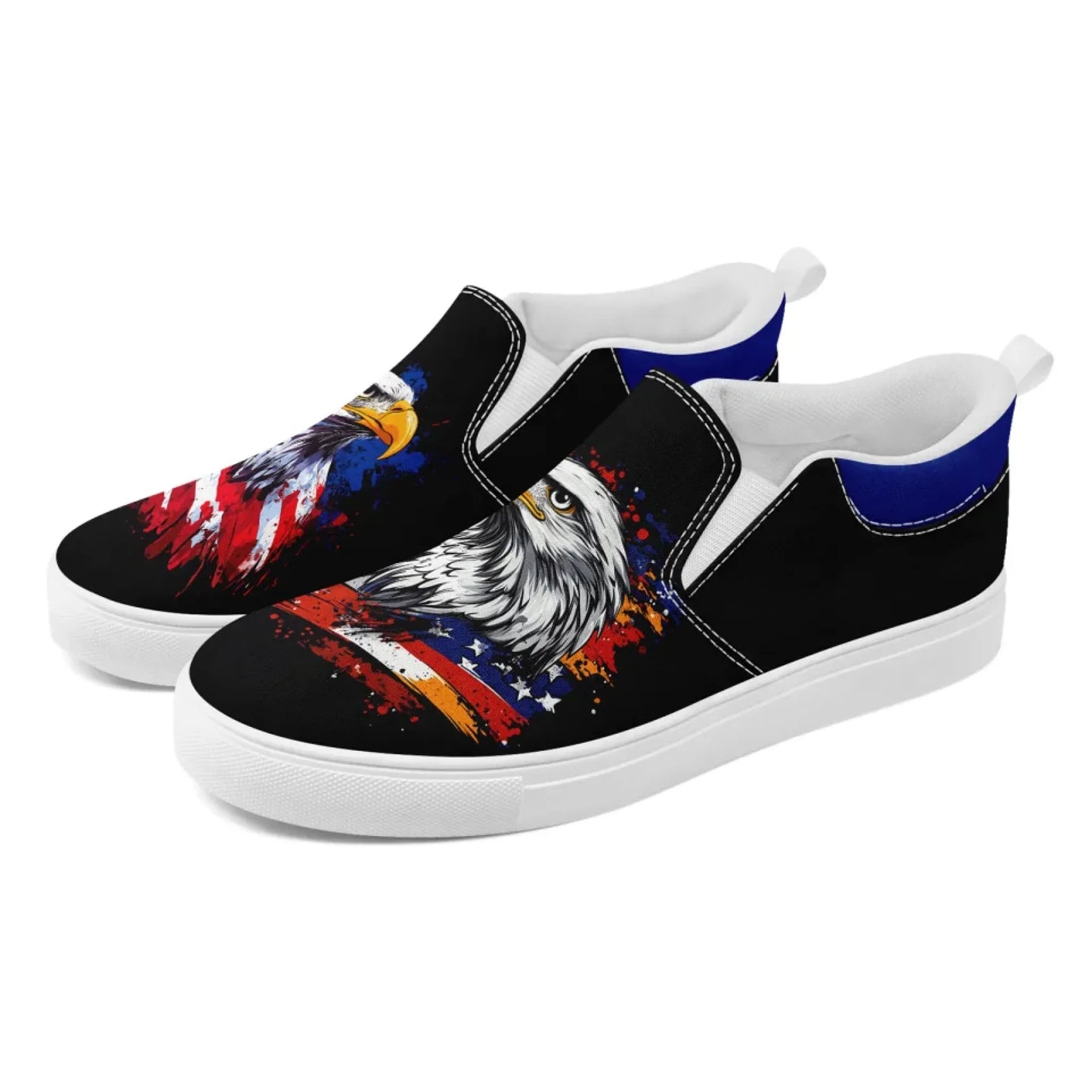 Personalized Patriotic Sneakers, Custom US Flag Shoes, Pride Flag Slip On Shoes