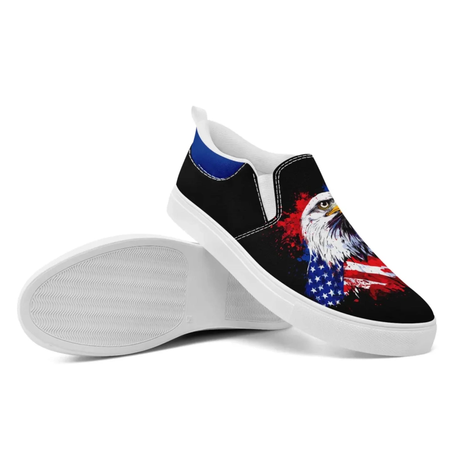 Personalized Patriotic Sneakers, Custom US Flag Shoes, Pride Flag Slip On Shoes