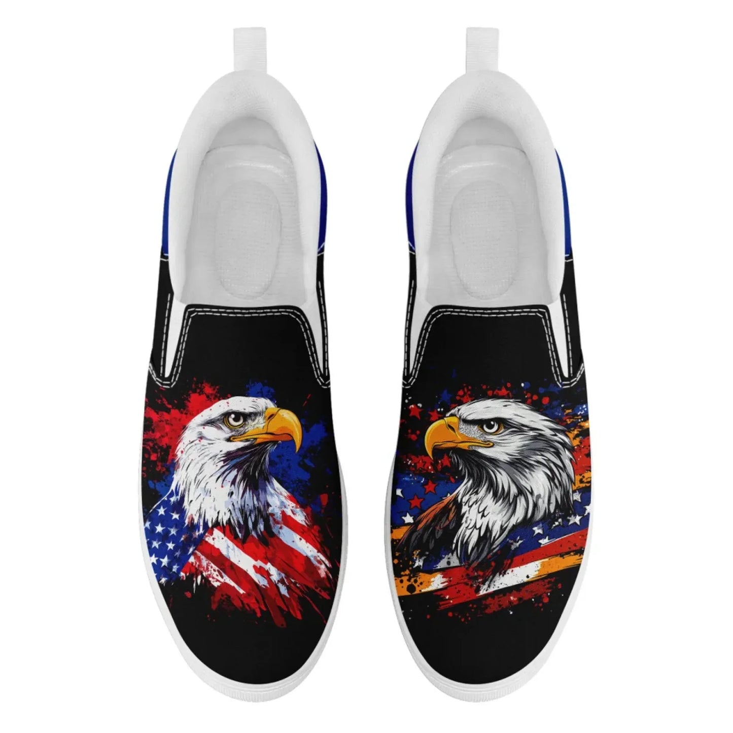 Personalized Patriotic Sneakers, Custom US Flag Shoes, Pride Flag Slip On Shoes