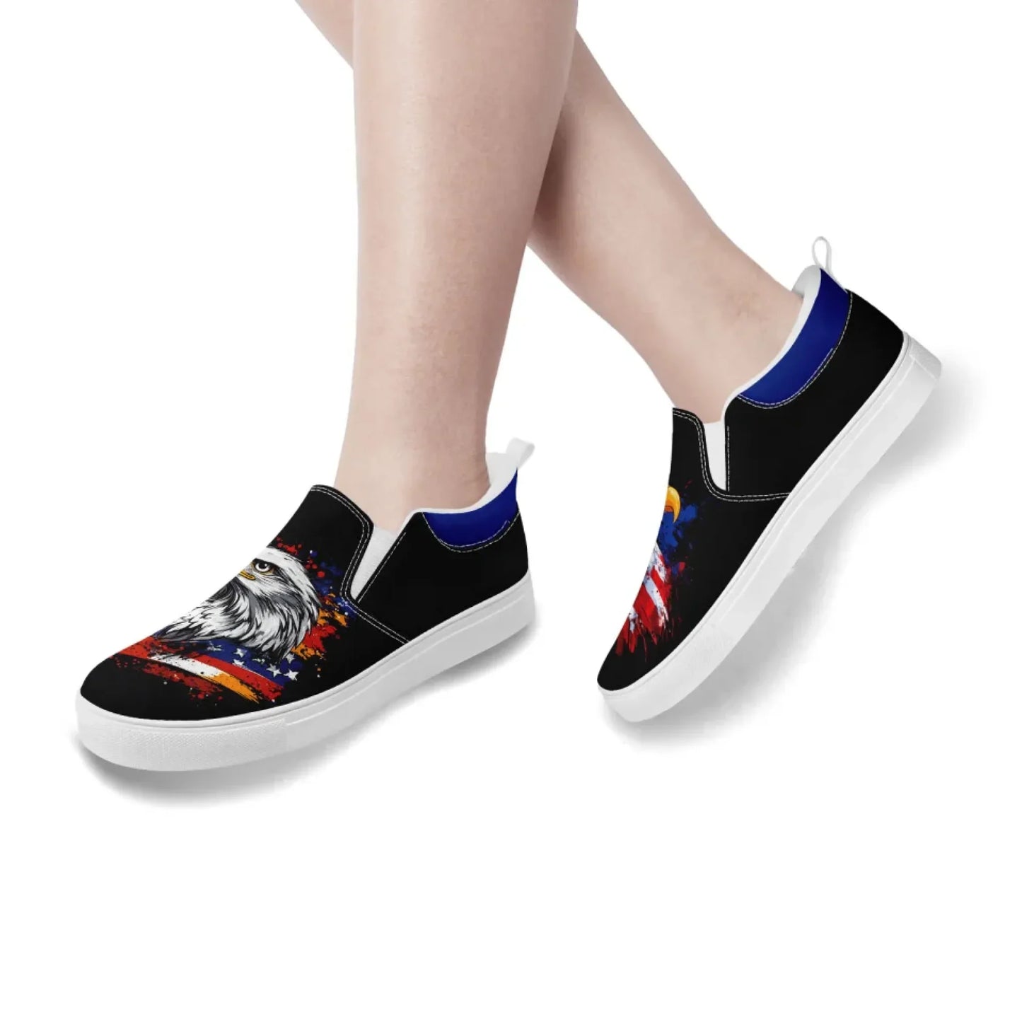 Personalized Patriotic Sneakers, Custom US Flag Shoes, Pride Flag Slip On Shoes