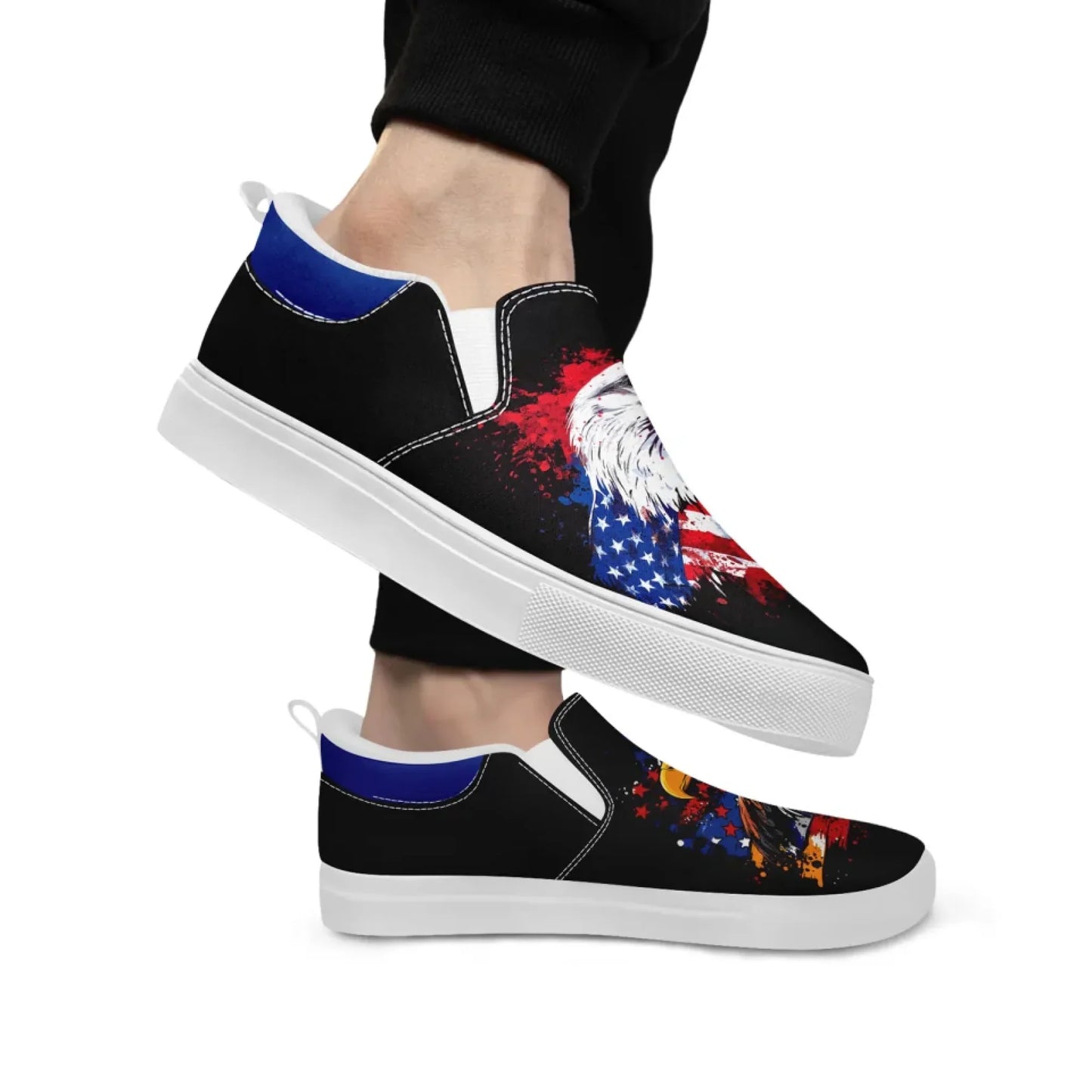 Personalized Patriotic Sneakers, Custom US Flag Shoes, Pride Flag Slip On Shoes
