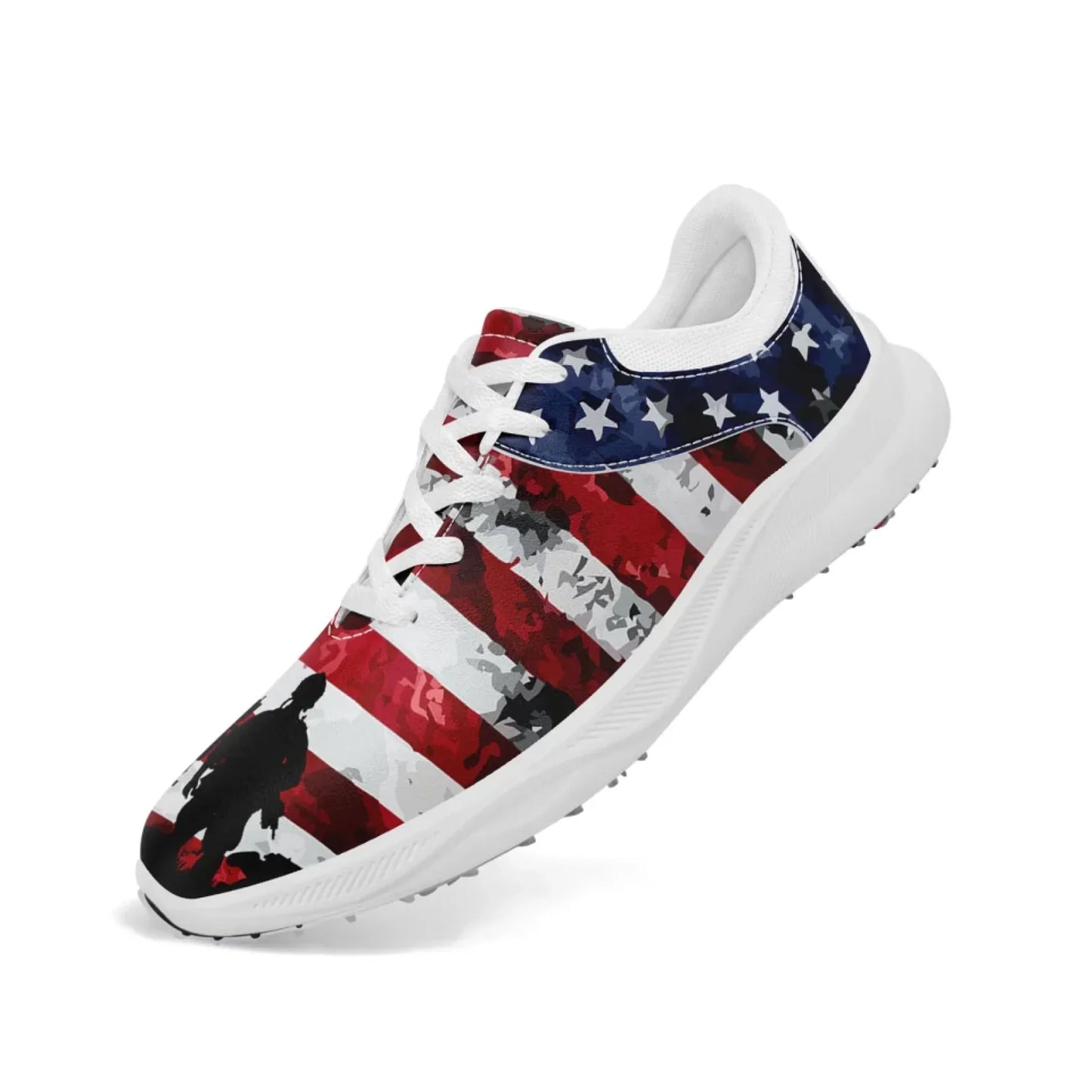 Personalized US Flag Sneakers, Custom Patriotic Shoes, Premium Golf Shoes