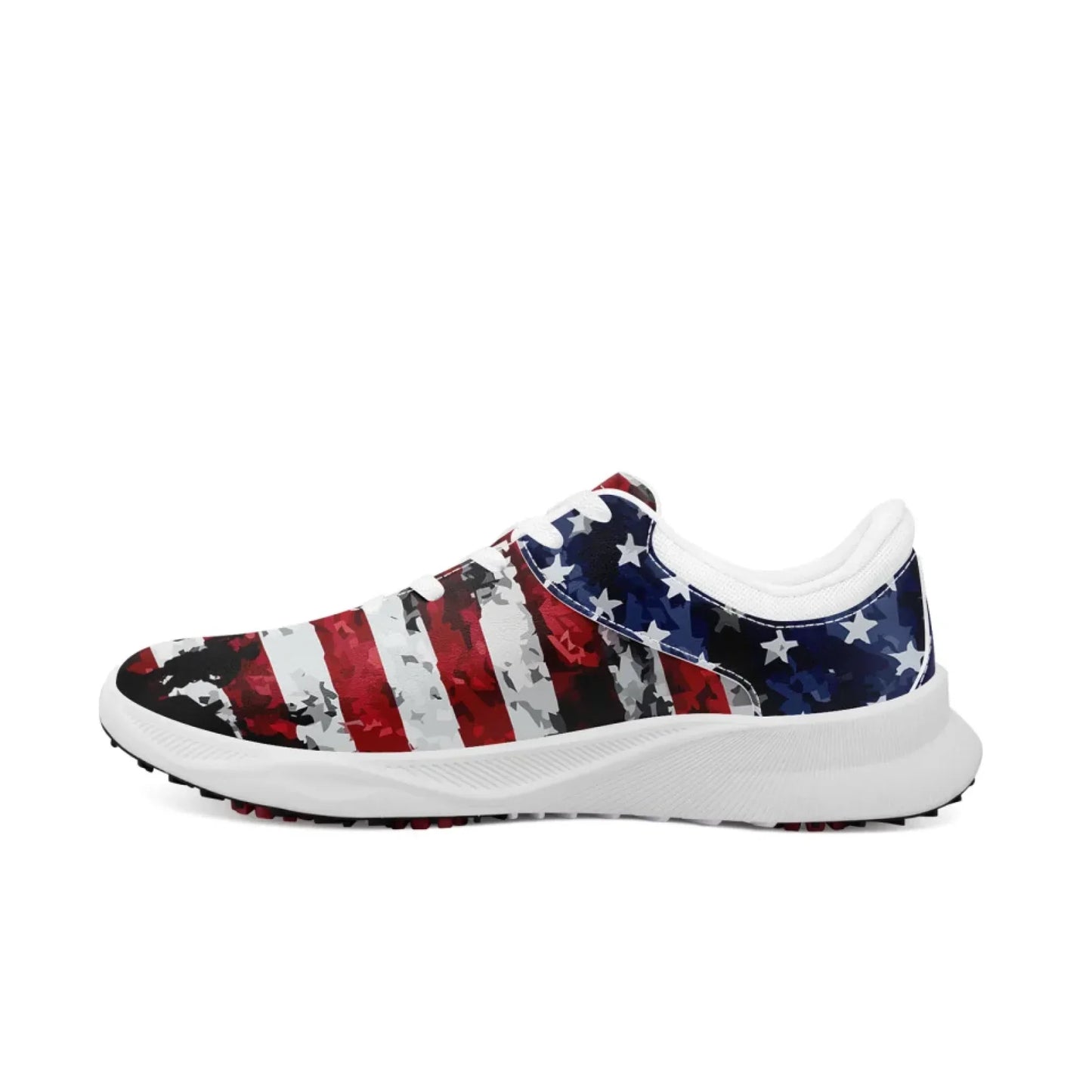 Personalized US Flag Sneakers, Custom Patriotic Shoes, Premium Golf Shoes
