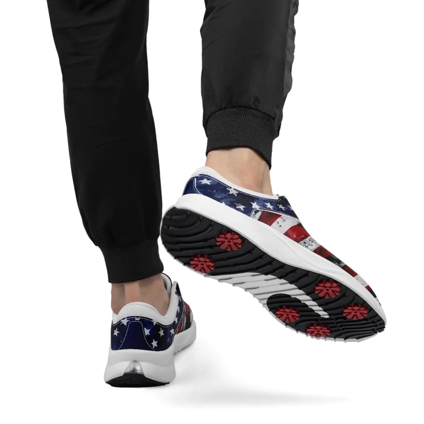 Personalized US Flag Sneakers, Custom Patriotic Shoes, Premium Golf Shoes
