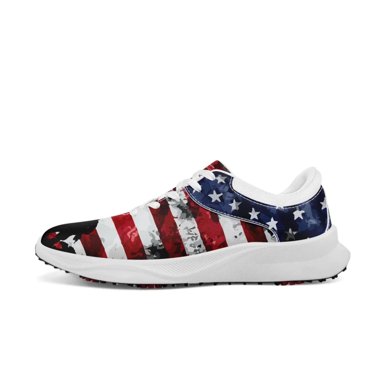 Personalized US Flag Sneakers, Custom Patriotic Shoes, Premium Golf Shoes