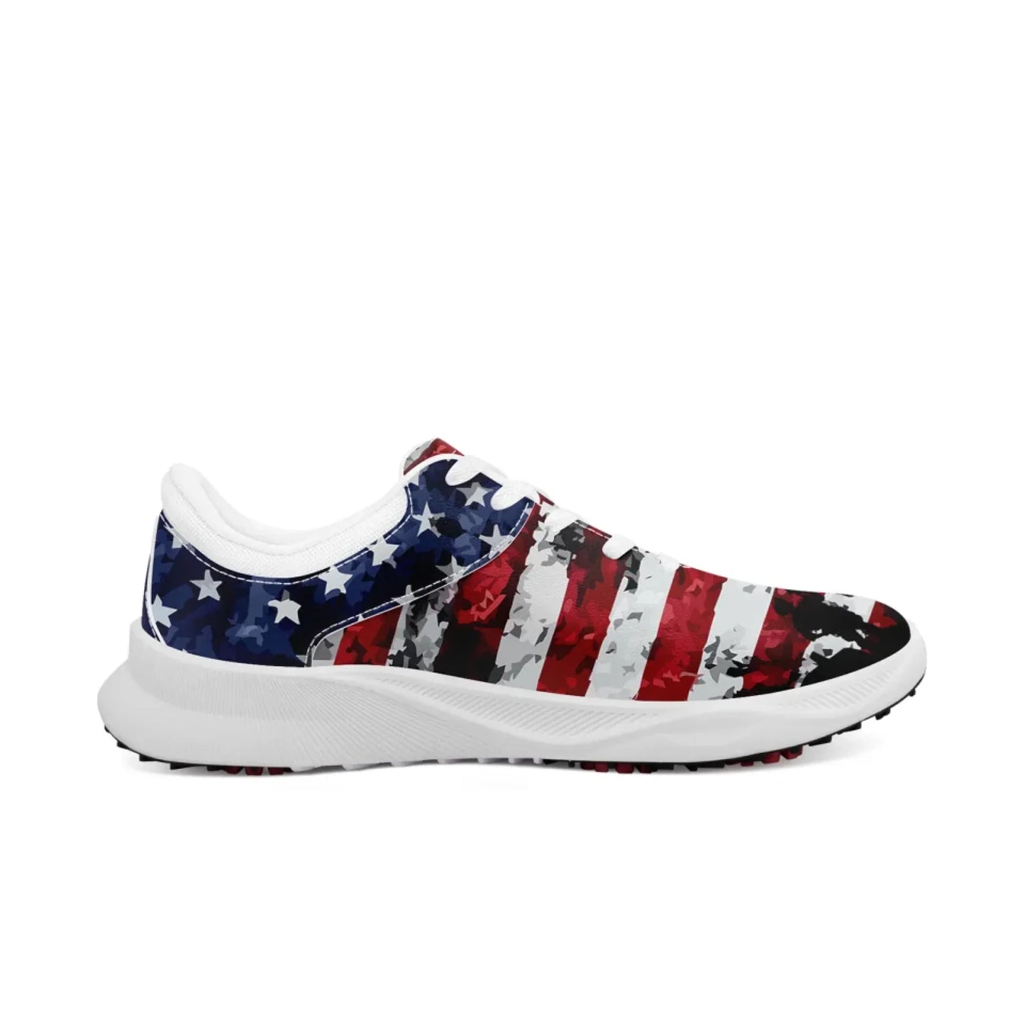Personalized US Flag Sneakers, Custom Patriotic Shoes, Premium Golf Shoes