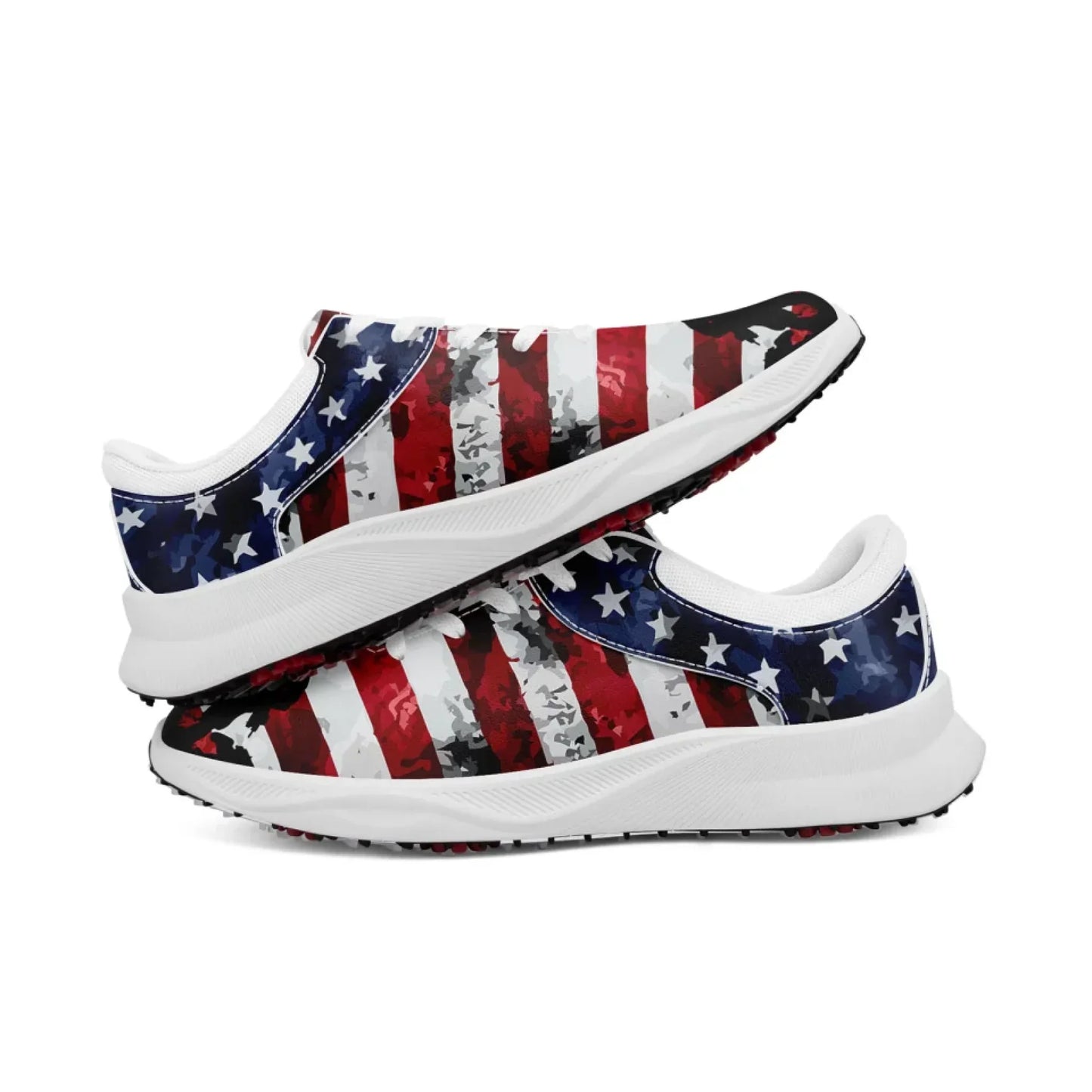 Personalized US Flag Sneakers, Custom Patriotic Shoes, Premium Golf Shoes