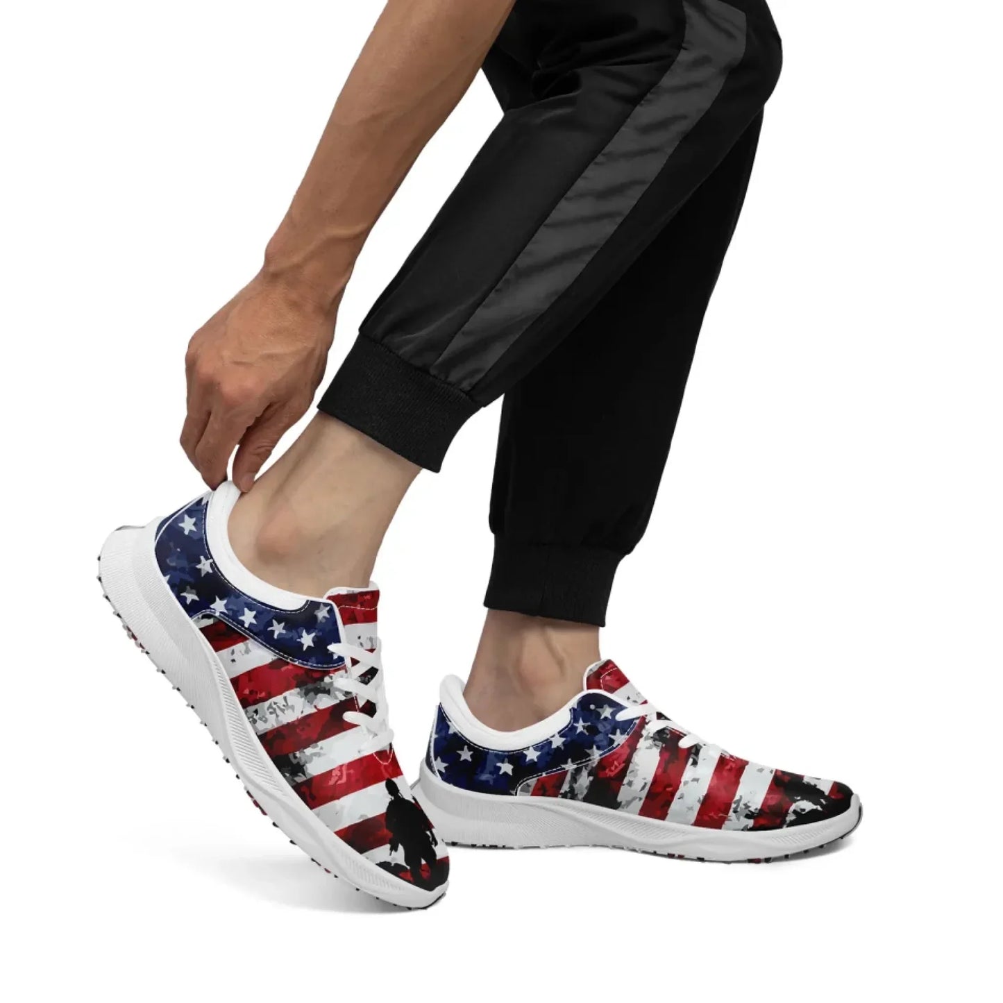 Personalized US Flag Sneakers, Custom Patriotic Shoes, Premium Golf Shoes