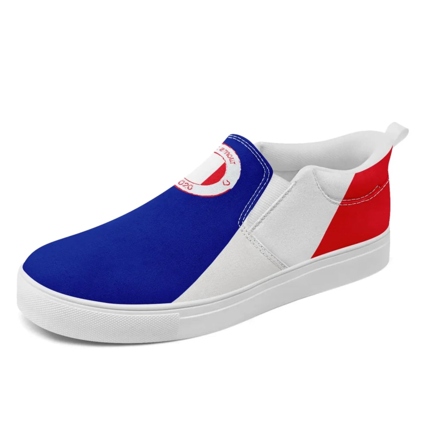 Personalized France Flag Sneakers, Custom Canvas Shoes, Pride Slip On Shoes