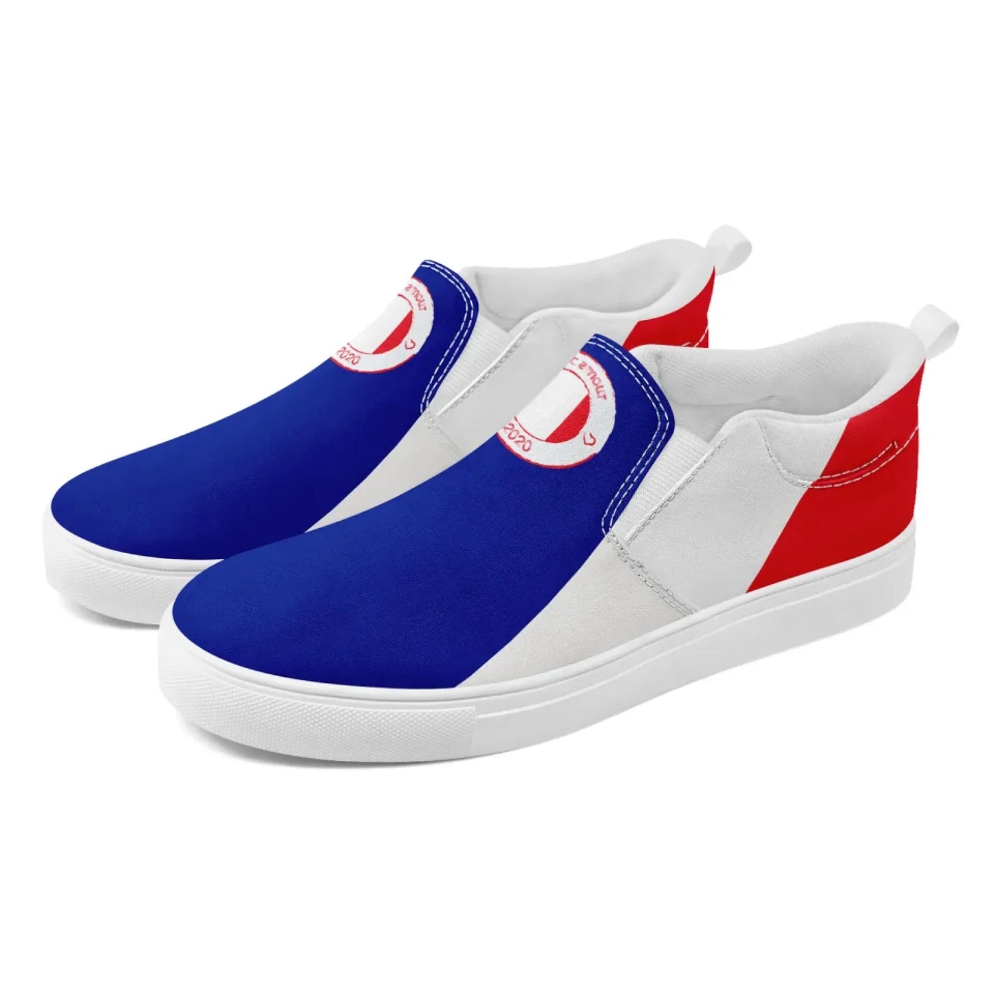 Personalized France Flag Sneakers, Custom Canvas Shoes, Pride Slip On Shoes