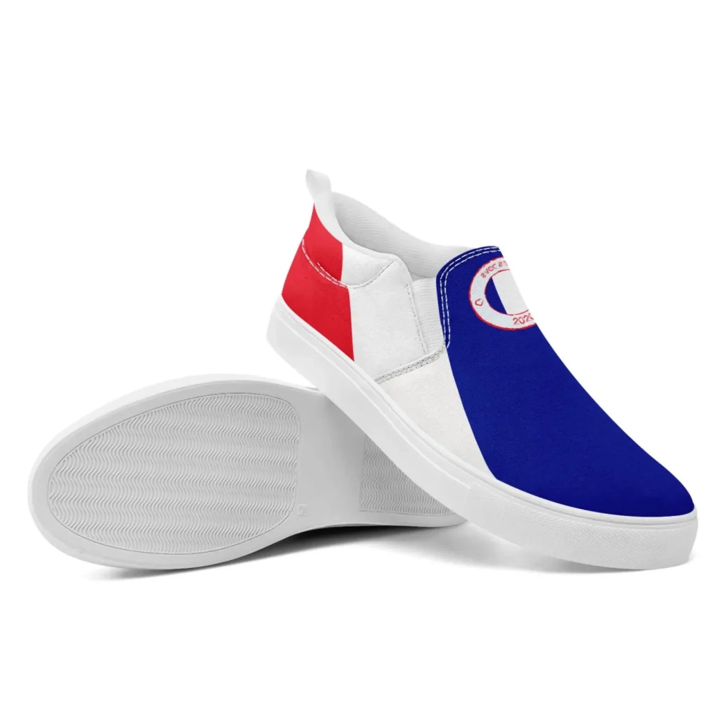 Personalized France Flag Sneakers, Custom Canvas Shoes, Pride Slip On Shoes