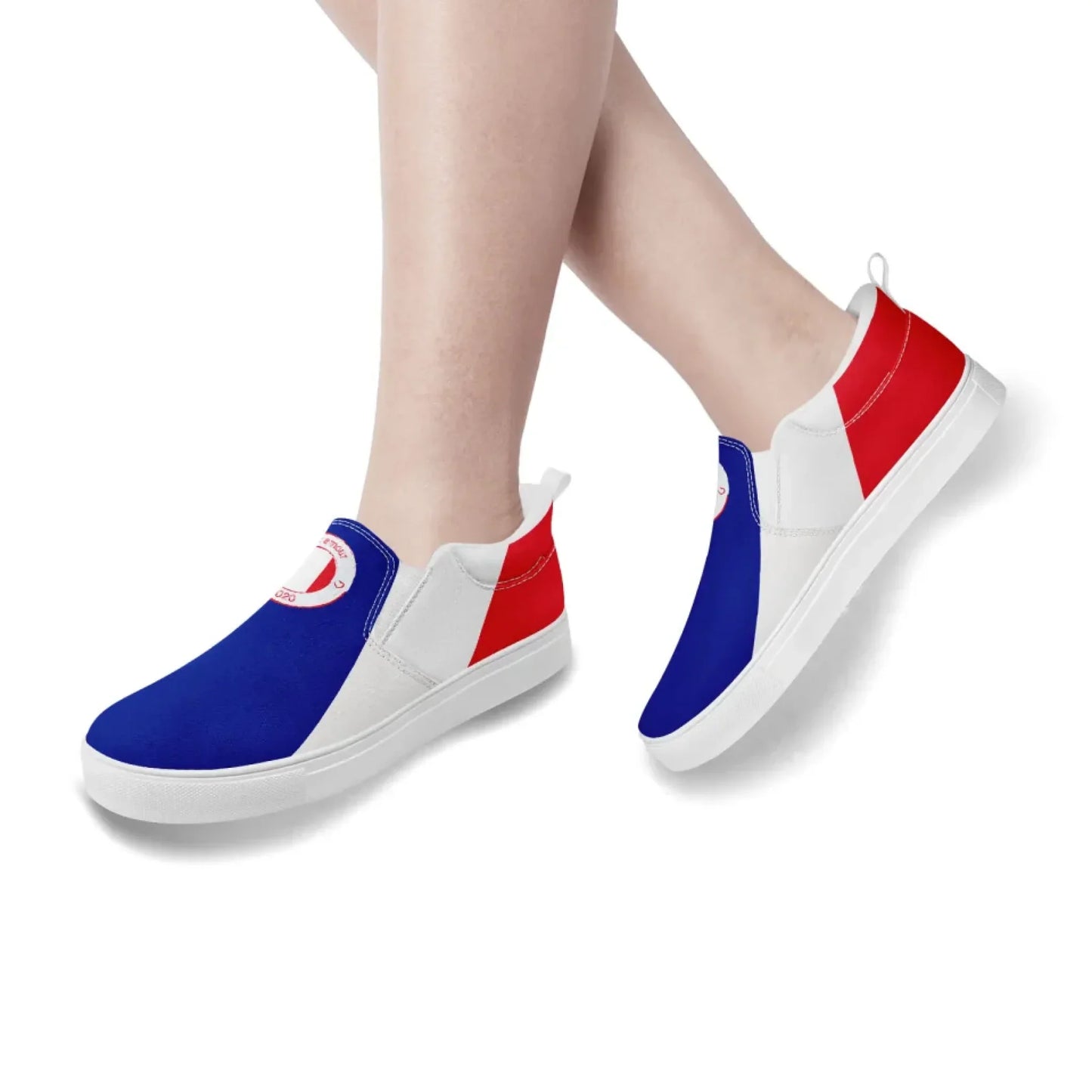 Personalized France Flag Sneakers, Custom Canvas Shoes, Pride Slip On Shoes