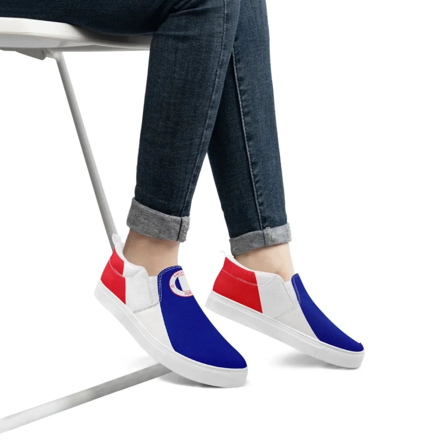 Personalized France Flag Sneakers, Custom Canvas Shoes, Pride Slip On Shoes