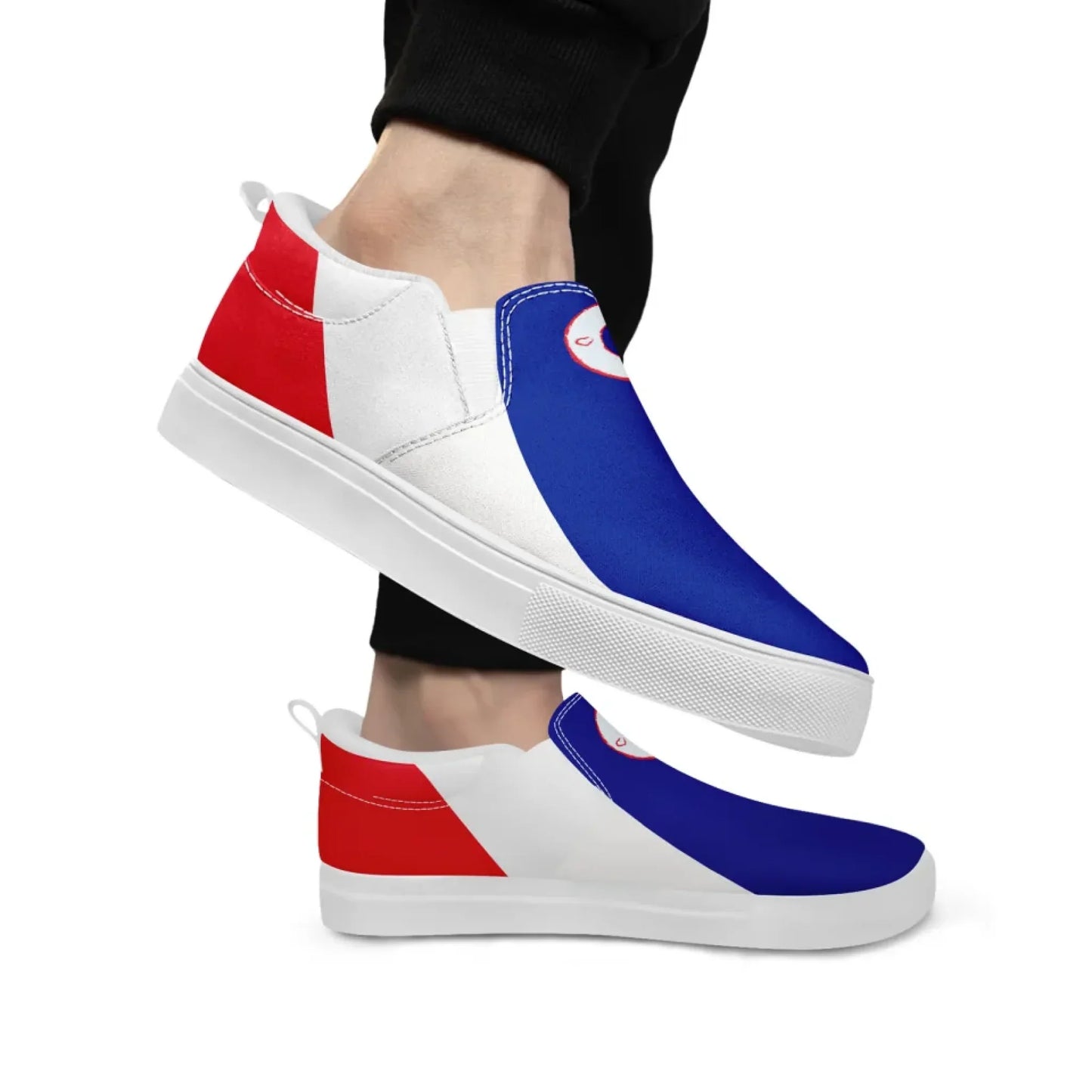 Personalized France Flag Sneakers, Custom Canvas Shoes, Pride Slip On Shoes