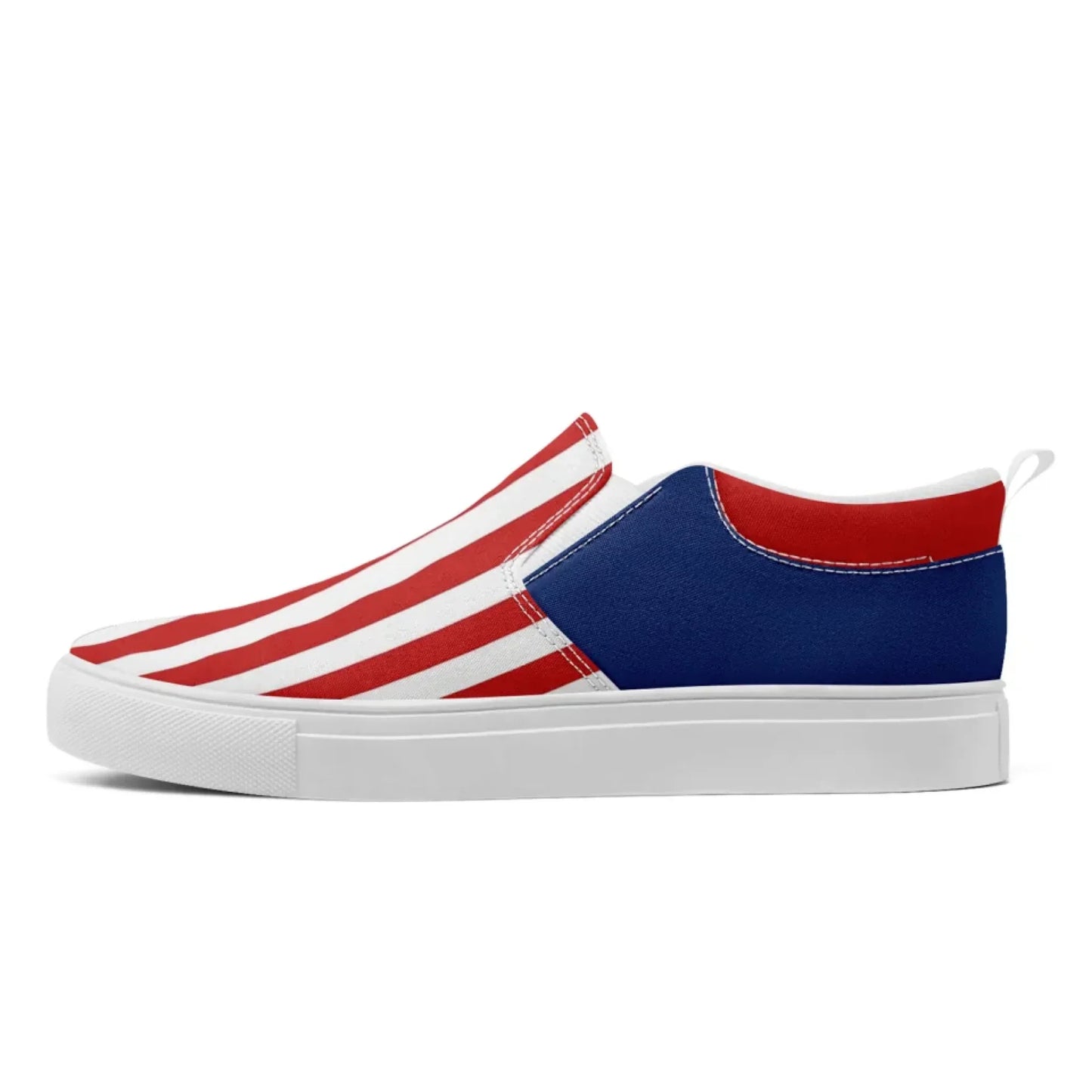 Personalized America Flag Sneakers, Custom Patriotic Slip On Shoes, Pride Unisex Canvas Shoes