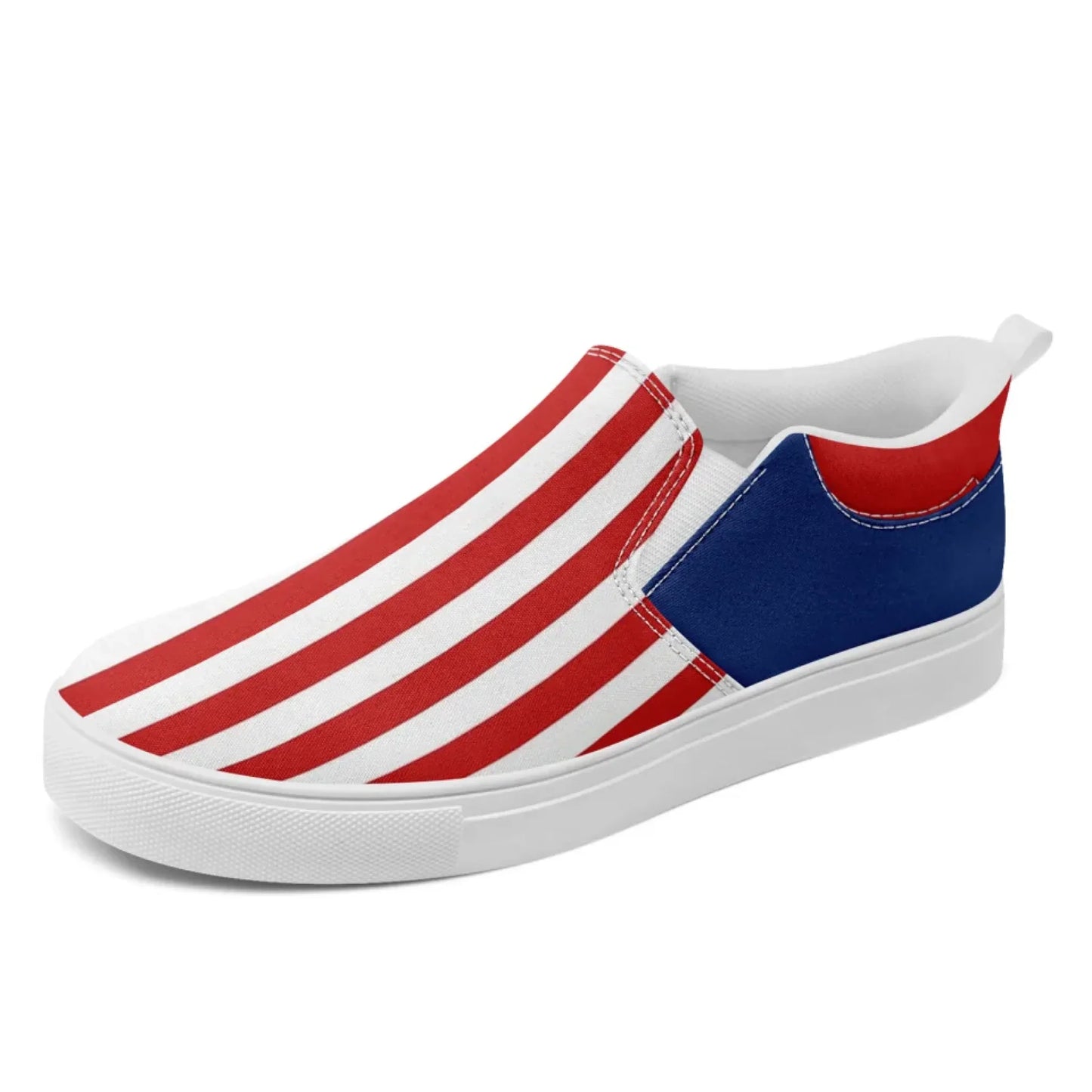 Personalized America Flag Sneakers, Custom Patriotic Slip On Shoes, Pride Unisex Canvas Shoes