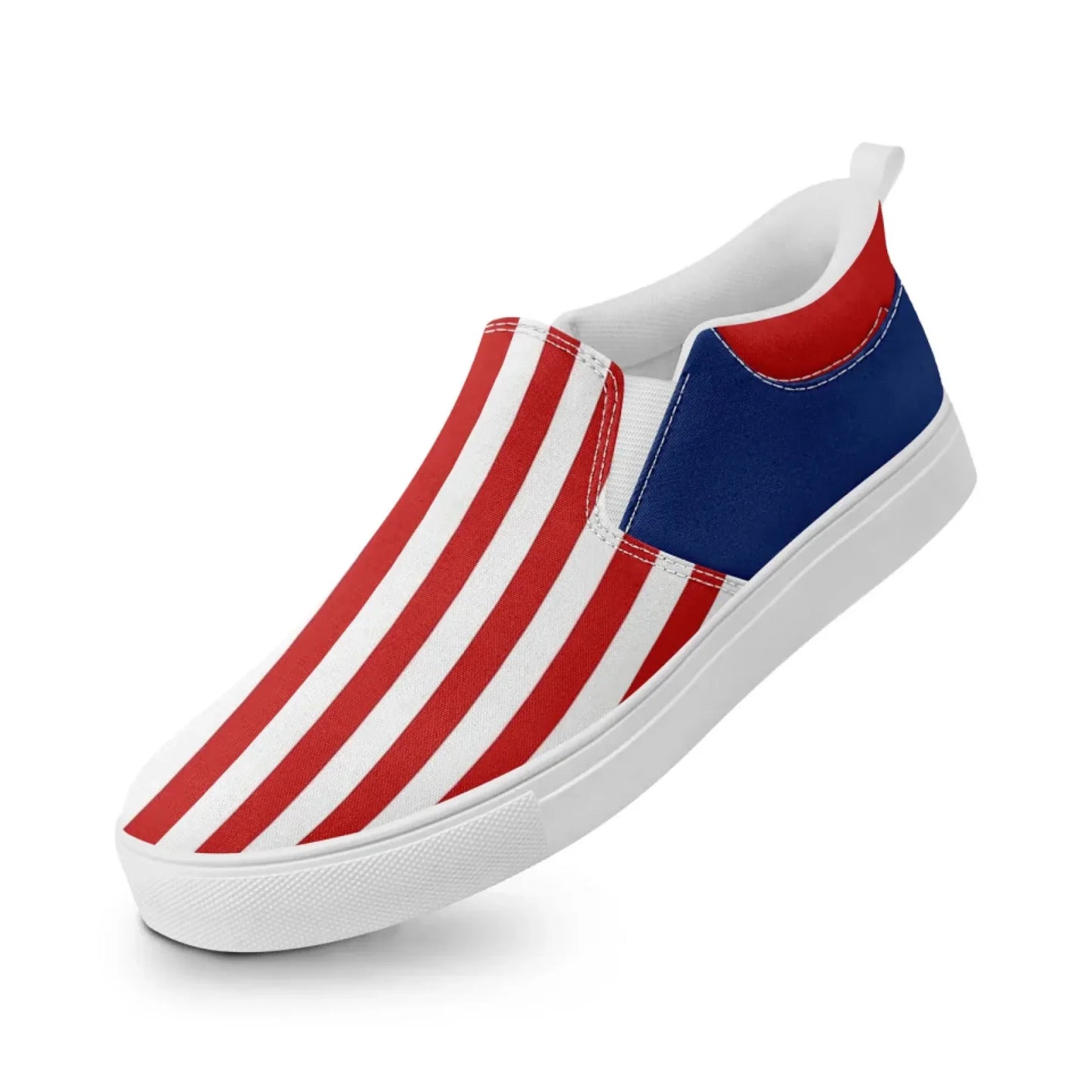 Personalized America Flag Sneakers, Custom Patriotic Slip On Shoes, Pride Unisex Canvas Shoes