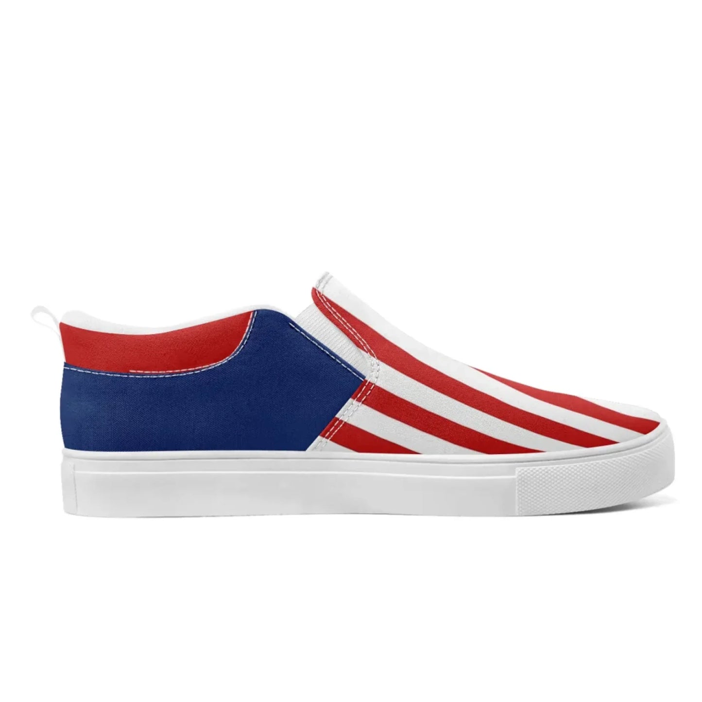 Personalized America Flag Sneakers, Custom Patriotic Slip On Shoes, Pride Unisex Canvas Shoes
