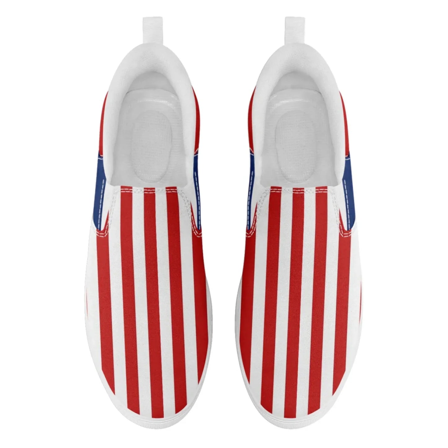 Personalized America Flag Sneakers, Custom Patriotic Slip On Shoes, Pride Unisex Canvas Shoes