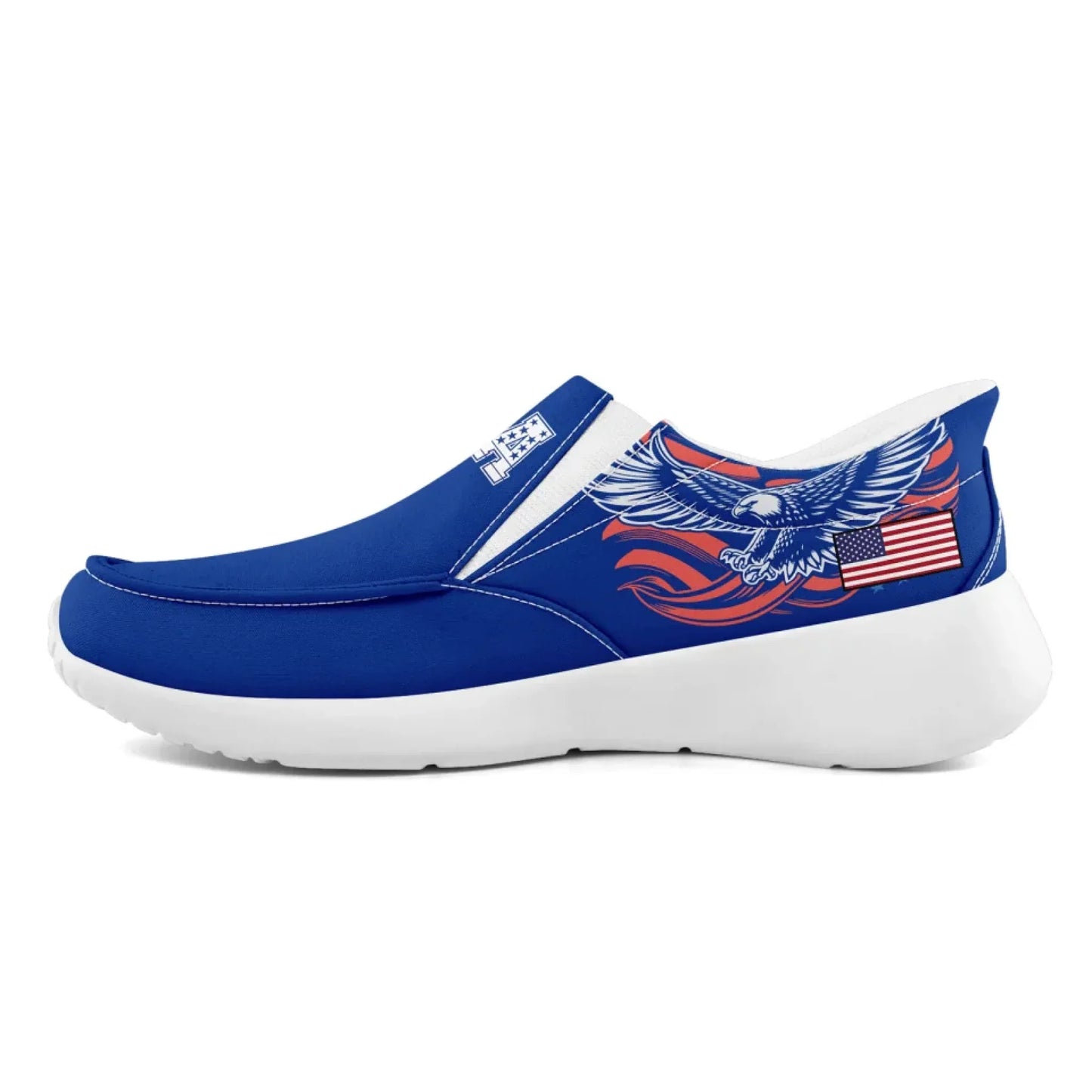 Personalized America Flag Sneakers, Custom Flag Fashion Shoes, Unisex Canvas Slip On Shoes