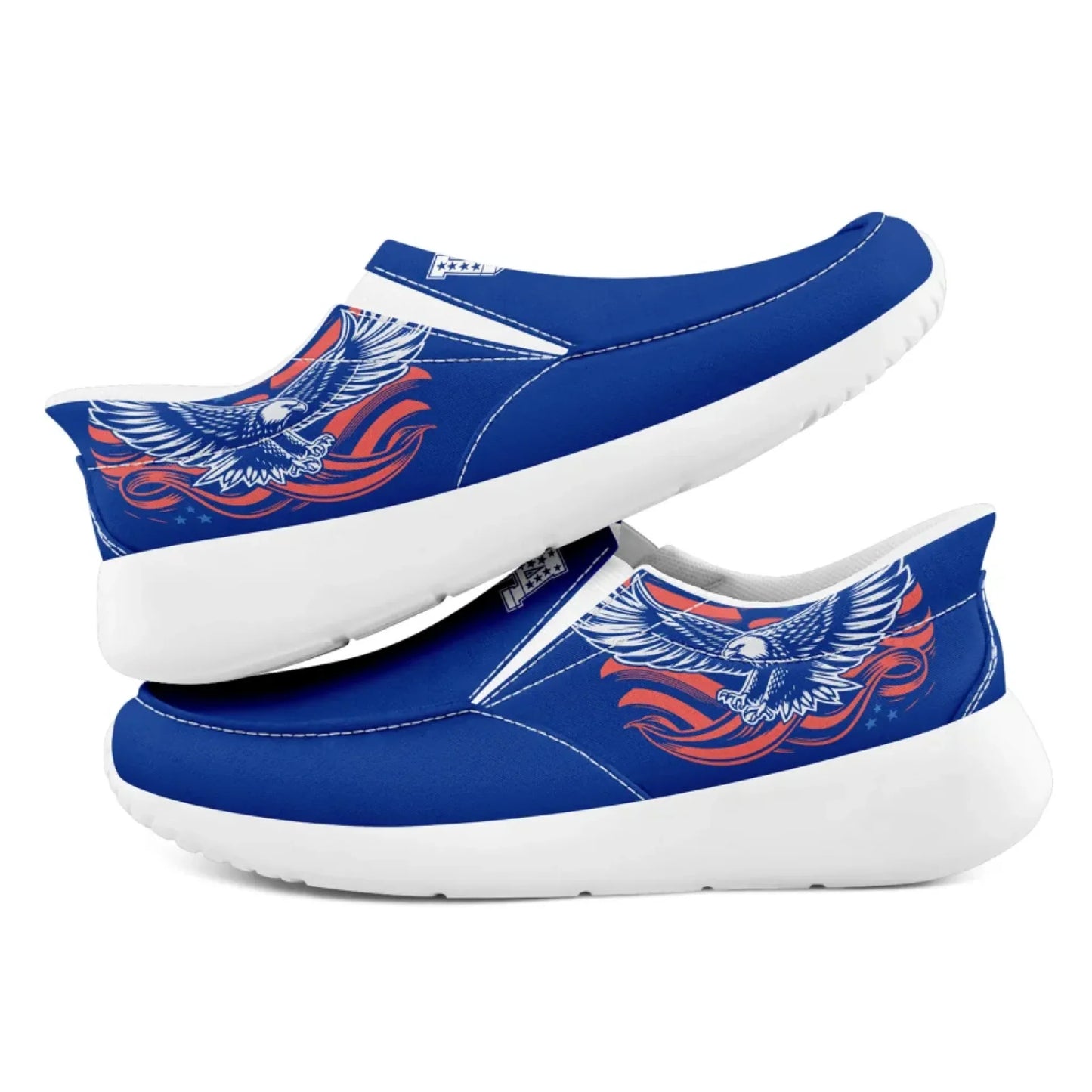 Personalized America Flag Sneakers, Custom Flag Fashion Shoes, Unisex Canvas Slip On Shoes