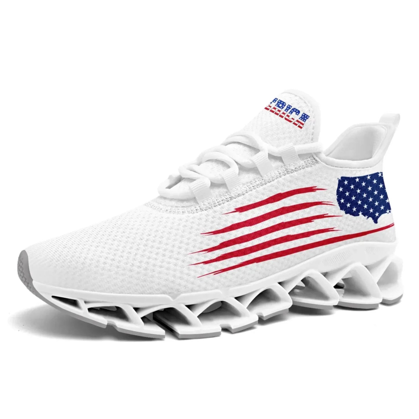 Personalized America Flag Sneakers, Custom Breathable Patriotic Shoes, Unisex Lace Up Shoes FN003XD-25028041