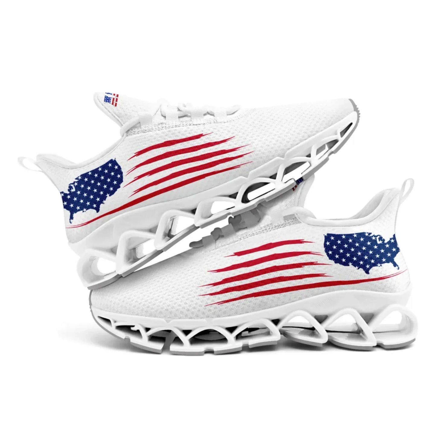 Personalized America Flag Sneakers, Custom Breathable Patriotic Shoes, Unisex Lace Up Shoes FN003XD-25028041